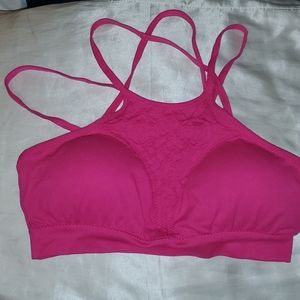 Pink sports bra size medium
